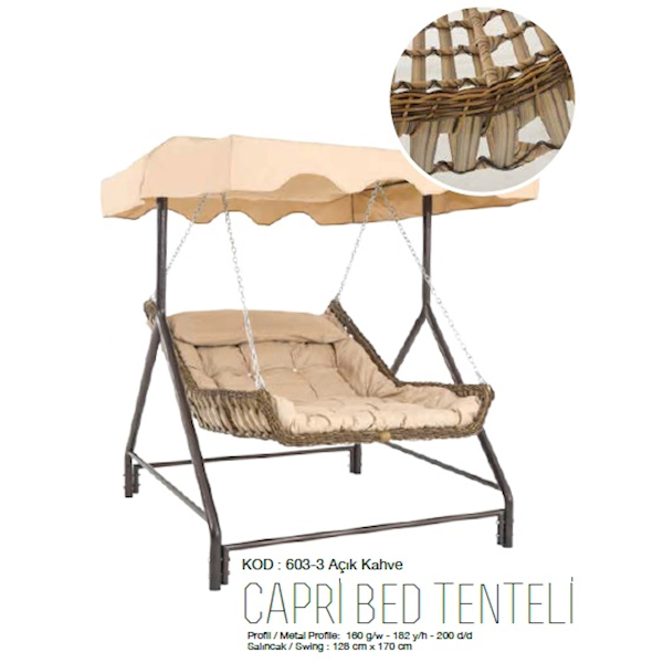 Capri Bed Tenteli 603-3 Açık Kahve