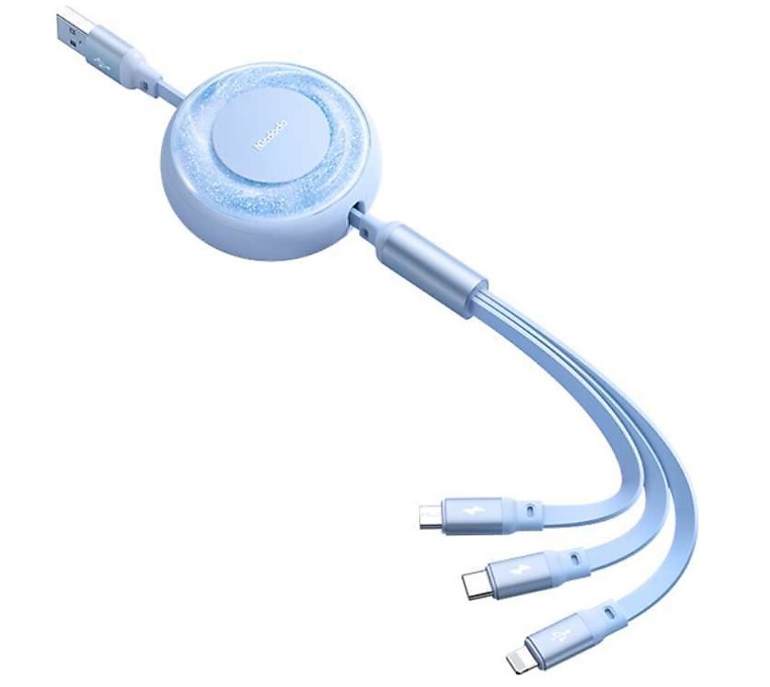 Mcdodo Ca-3572  3 In1 Retractable Chargıng Cable - Mavi