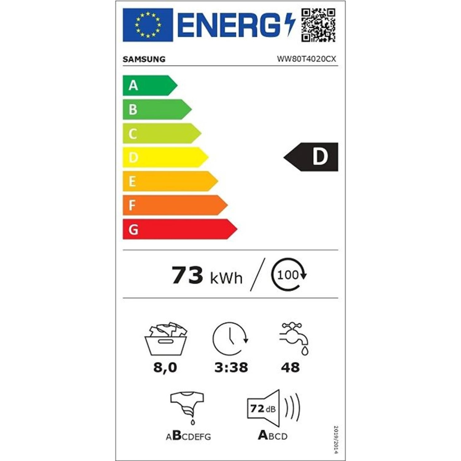 Samsung Ww80t4020cx/ah Çamaşır Makinesi