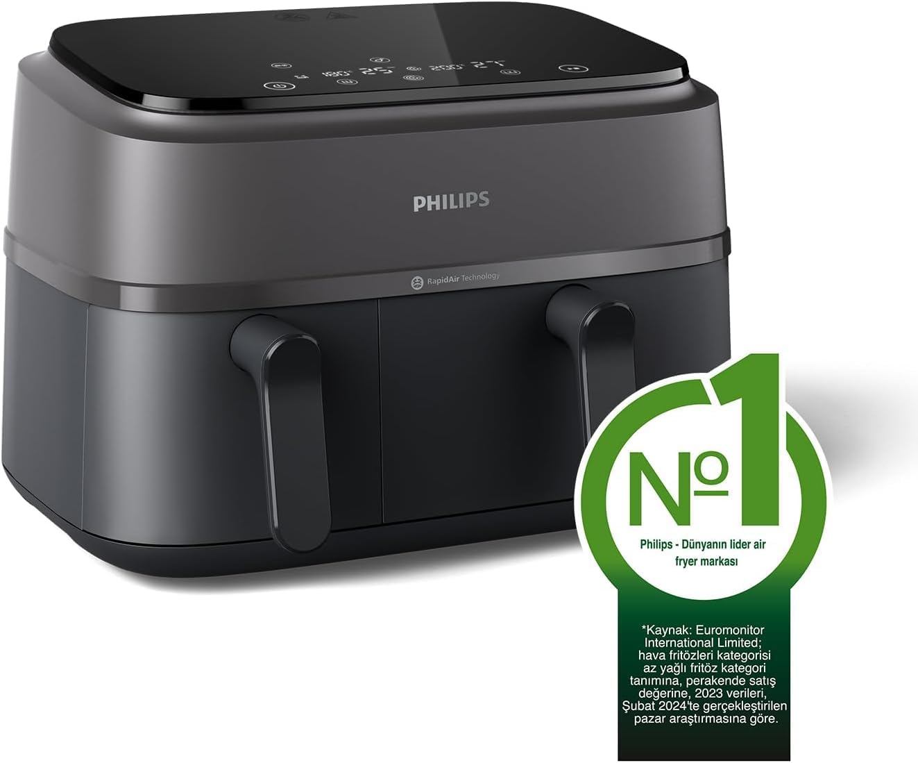 Philips Na350/00 Çift Hazneli Airfryer Siyah