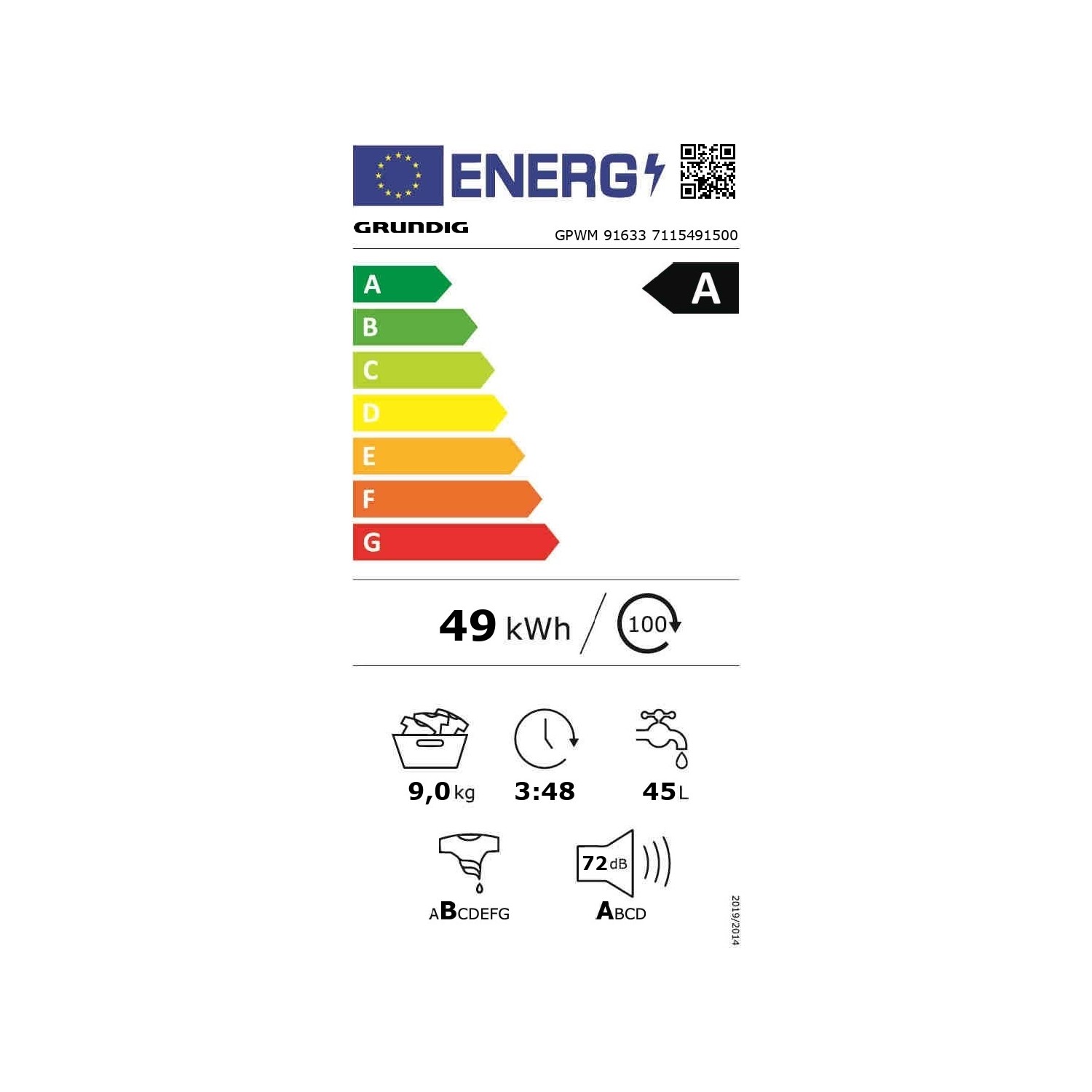 Grundig GPWM 91633 9 kg 1200 Devir Çamaşır Makinesi