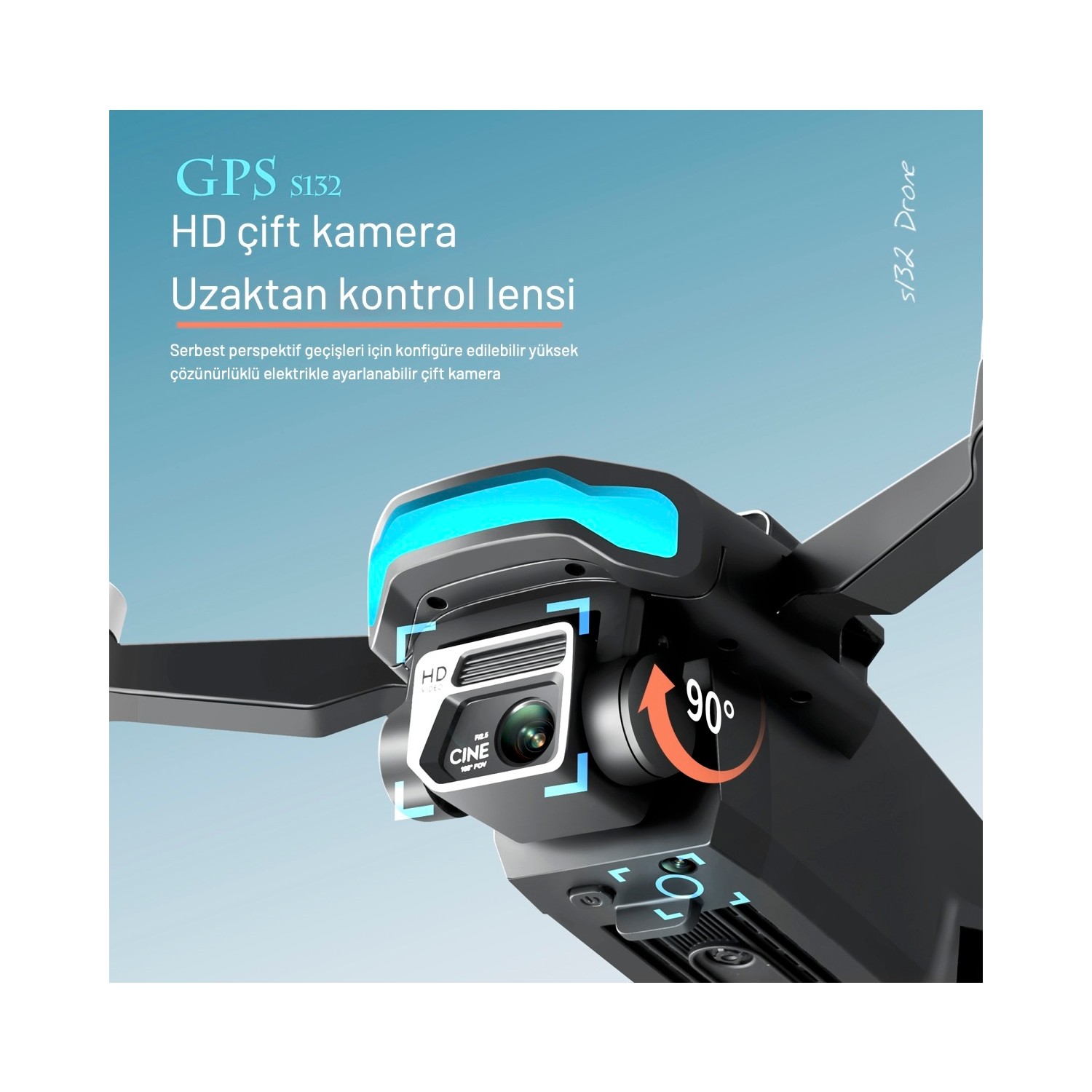 Piha S132 Gps Drone 1080plus Hd Çift Kamera 5g Wı-fı Drone