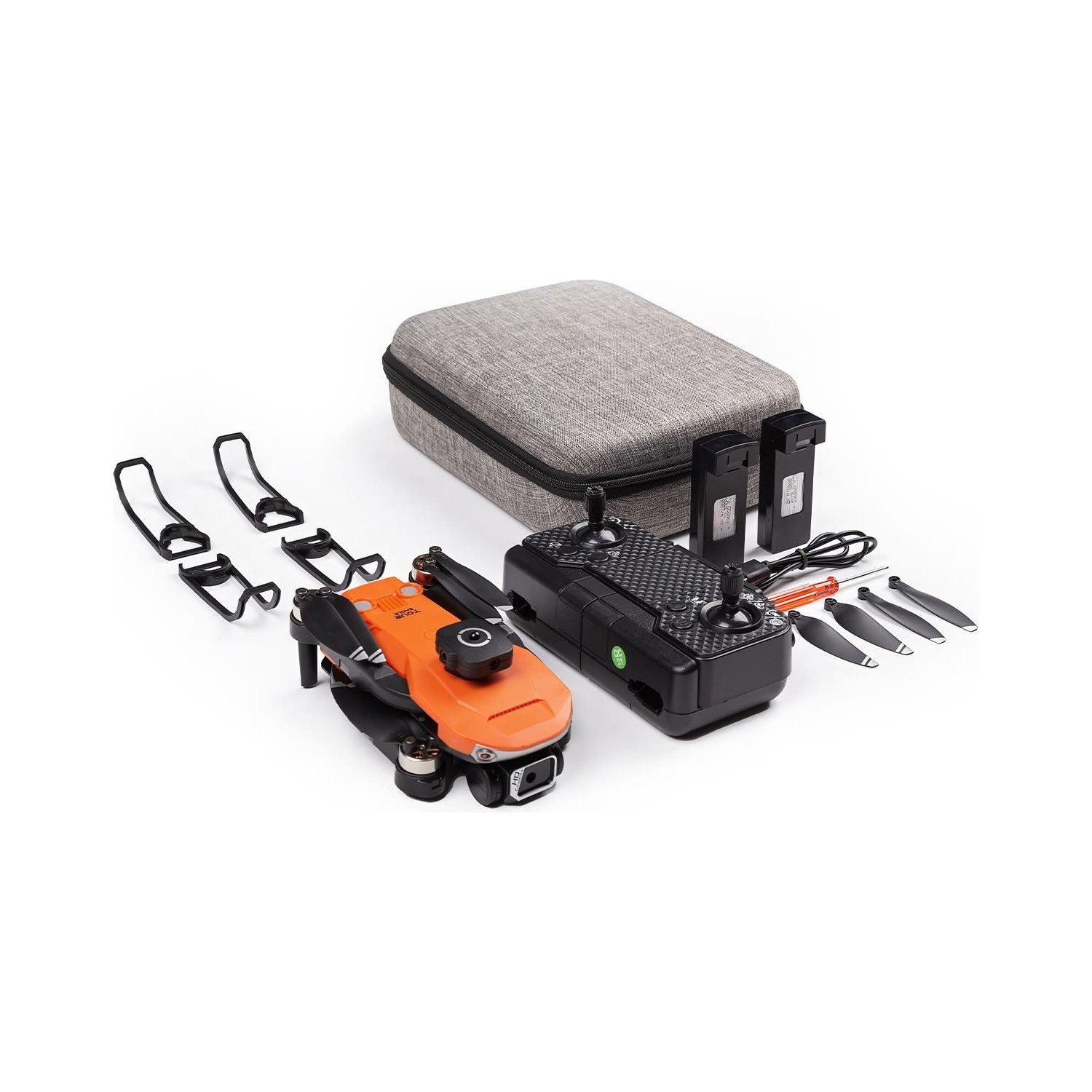 Aden Evo 2 Bataryalı Taşıma Çantalı Kameralı Drone - Turuncu - 2 Bataryalı Set