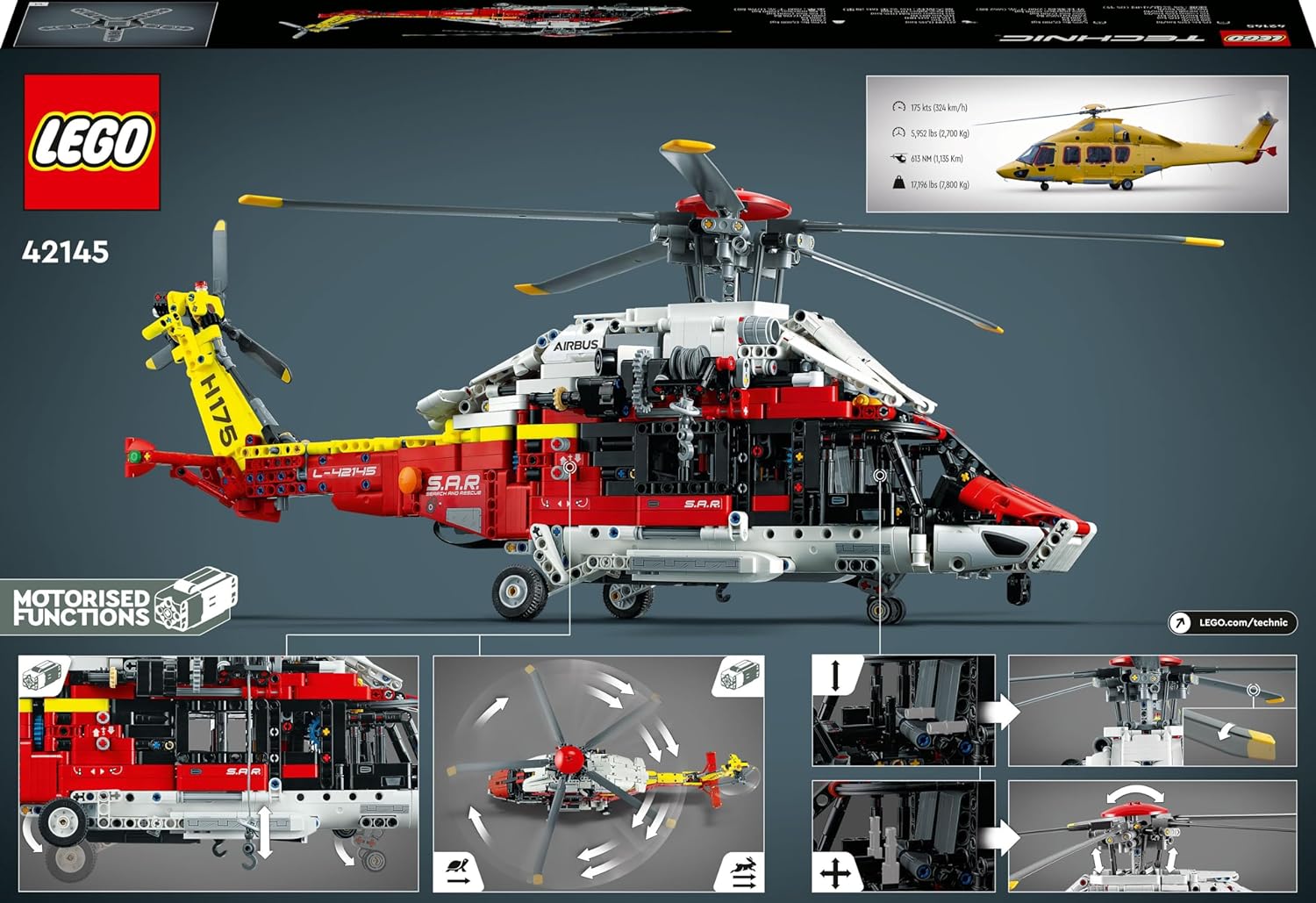 Lego 42145 Technic Airbus H175 Kurtarma Helikopteri