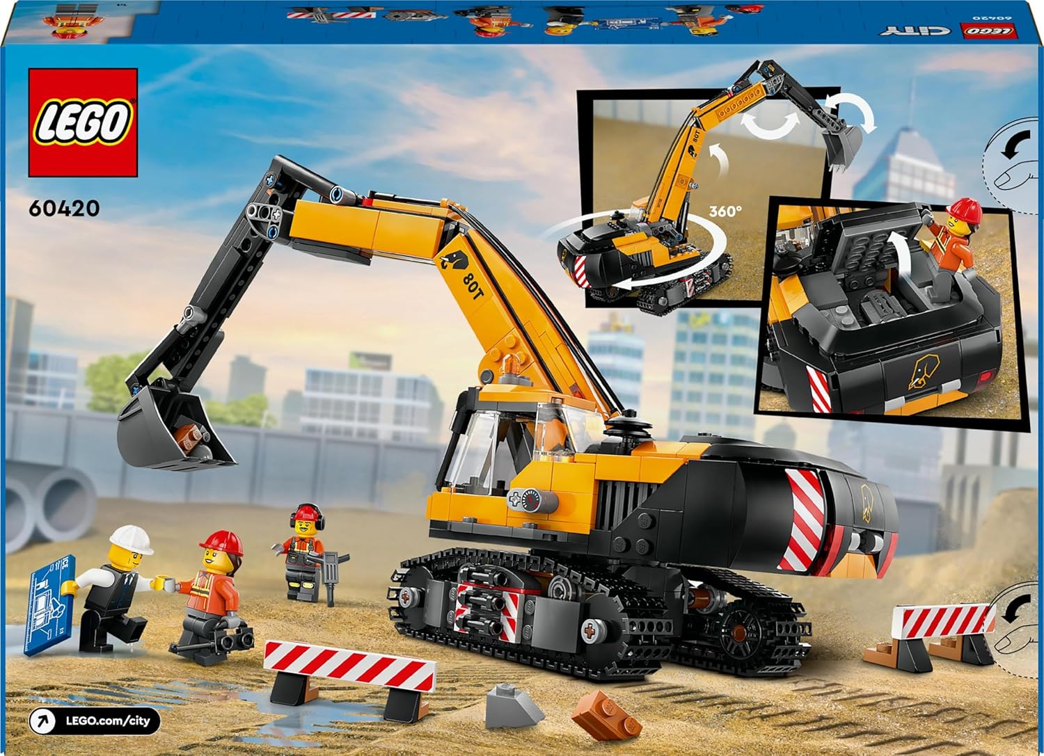 Lego 60420 City Sarı İnşaat Ekskavatörü