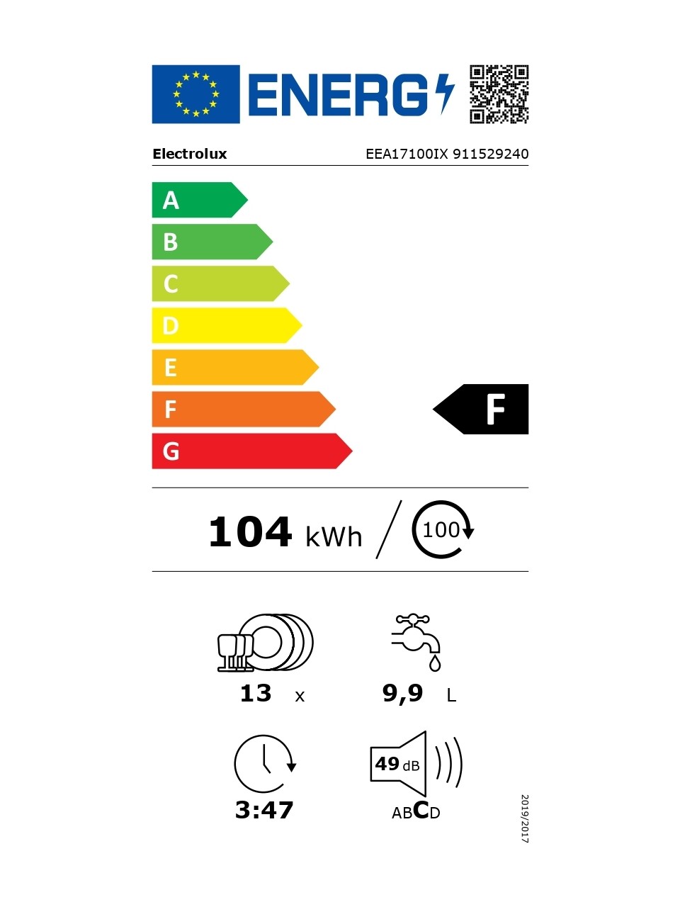 Electrolüx Eea17100ıx 5 Programlı Ankastre Bulaşık Makinesi