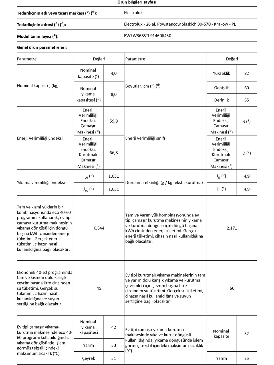 Electrolüx Ew7w368stı 8 Kg / 4 Kg Ankastre Kurutmalı Çamaşır Makinesi