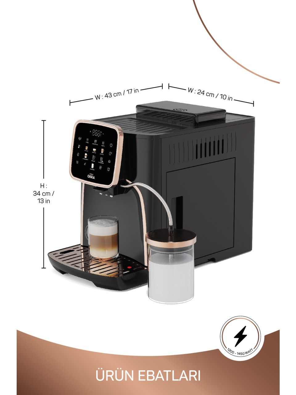 Arzum Ok0028-04 Okka Espresso Pro M Tam Otomatik Espresso Makinesi Bakır