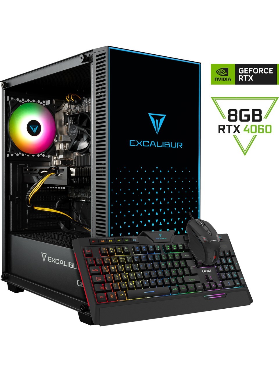 Casper Excalibur E65h.124f-bqb0x-0fd İ5-12400f 16 Gb Ram 1 Tb Ssd Rtx 4060  Fdos Gam Kasa