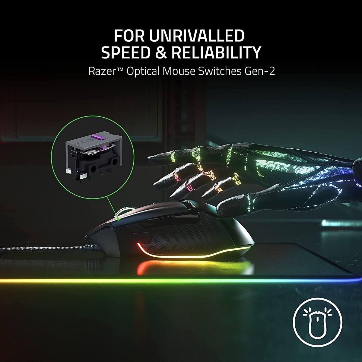 Razer Basilisk V3 RZ01-04000100-R3M1 RGB Optik Kablolu Oyuncu Mouse Siyah